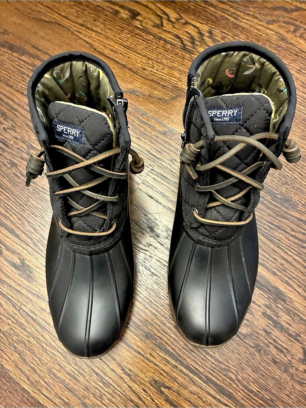 Sperry Saltwater Quilted Duck Boot Black US 7M